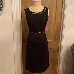 NWT Merona sz 8 black dress with gold chain detail